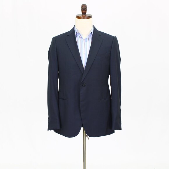 Armani Collezioni 40R Navy Solid 2-Button Sport Coat Blazer Jacket T697 - Picture 1 of 11